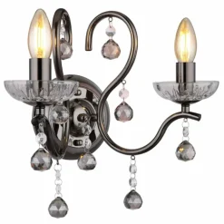 Camila Applique murale Luminaires Globo Lighting Chrome, Noir, 2 lumières
