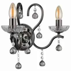 Camila Applique murale Luminaires Globo Lighting Chrome, Noir, 2 lumières