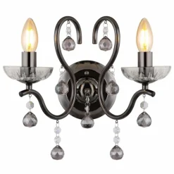 Camila Applique murale Luminaires Globo Lighting Chrome, Noir, 2 lumières