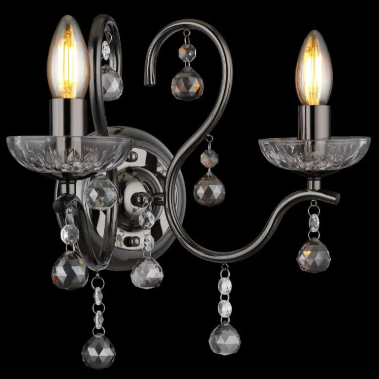 Camila Applique murale Luminaires Globo Lighting Chrome, Noir, 2 lumières