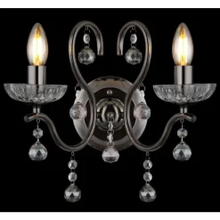 Camila Applique murale Luminaires Globo Lighting Chrome, Noir, 2 lumières