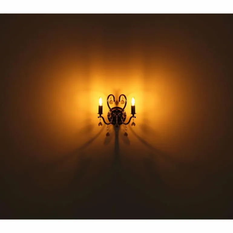 Camila Applique murale Luminaires Globo Lighting Chrome, Noir, 2 lumières