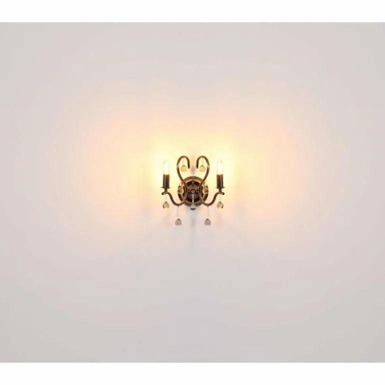 Camila Applique murale Luminaires Globo Lighting Chrome, Noir, 2 lumières