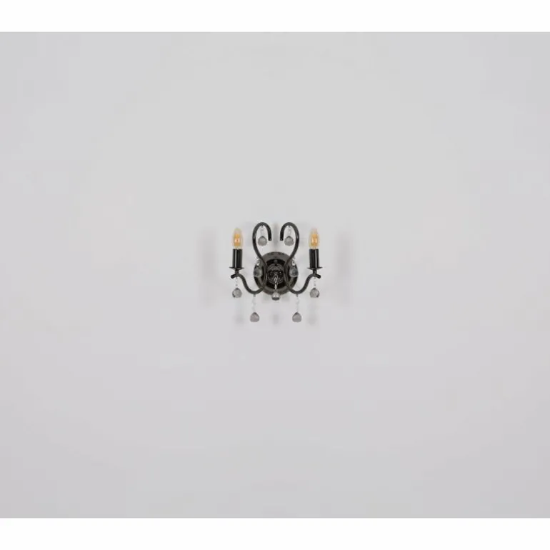 Camila Applique murale Luminaires Globo Lighting Chrome, Noir, 2 lumières