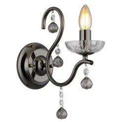 Camila Applique murale Luminaires Globo Lighting Chrome, Noir, 1 lumière