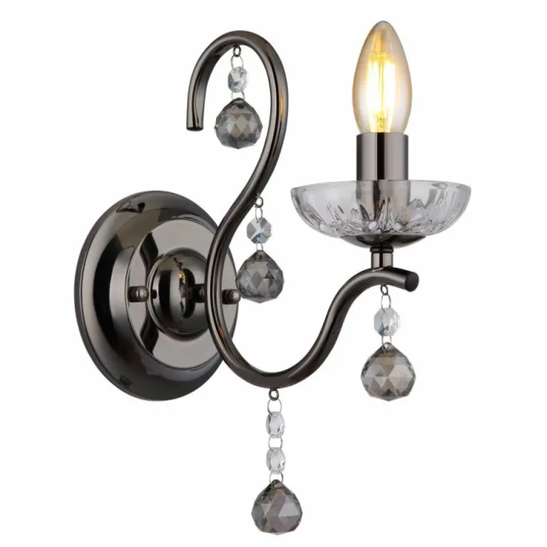 Camila Applique murale Luminaires Globo Lighting Chrome, Noir, 1 lumière