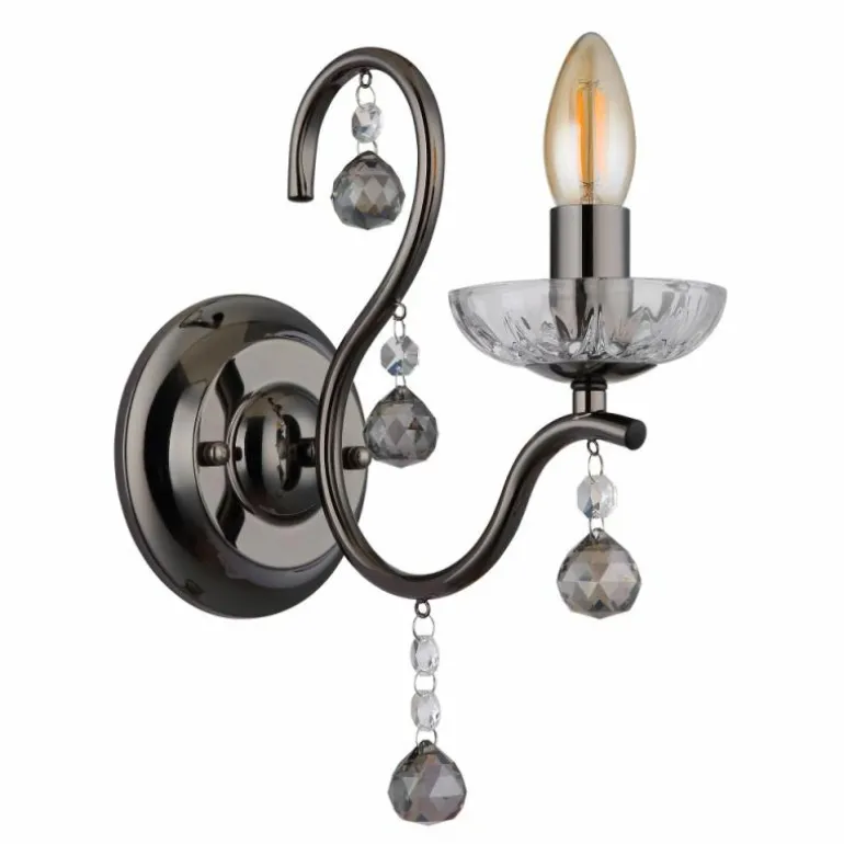 Camila Applique murale Luminaires Globo Lighting Chrome, Noir, 1 lumière