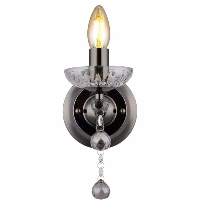 Camila Applique murale Luminaires Globo Lighting Chrome, Noir, 1 lumière