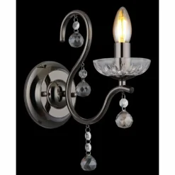 Camila Applique murale Luminaires Globo Lighting Chrome, Noir, 1 lumière
