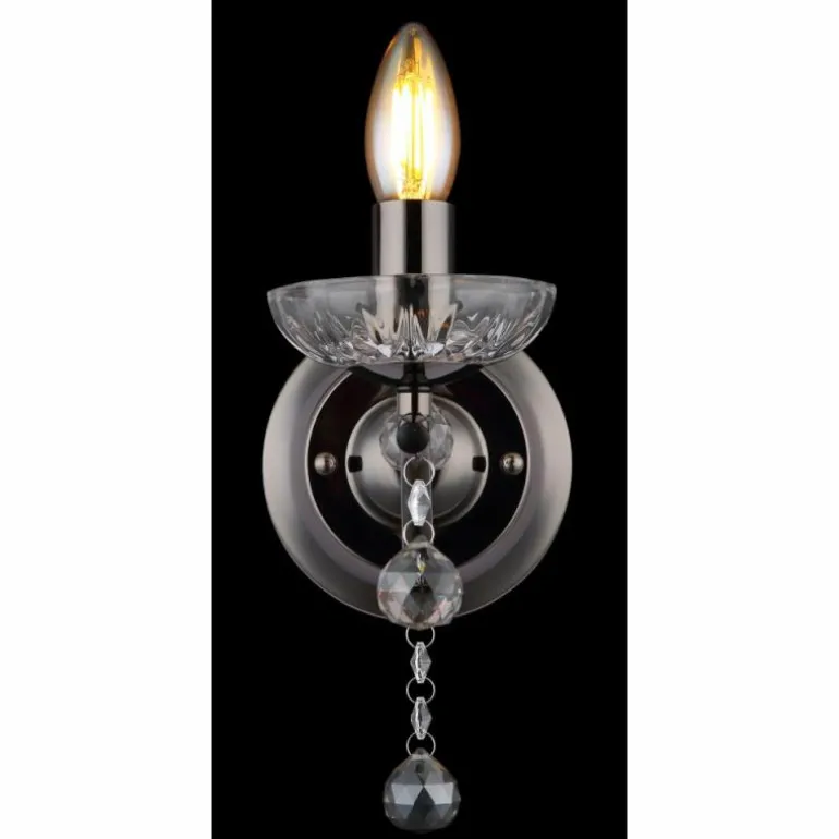 Camila Applique murale Luminaires Globo Lighting Chrome, Noir, 1 lumière