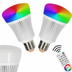 Candal E27 LED RGB 11 watt 2200-6500 Kelvin 806 lumen Lot de 2 avec télécommande
