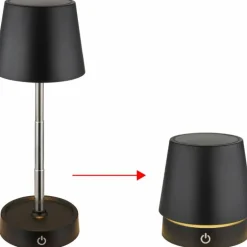 Carlos Lampe à poser Luminaires Globo Lighting LED Chrome, Noir, 1 lumière