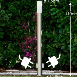 Caserta Lampadaire, Eclairage de chemin Acier inoxydable, 1 lumière