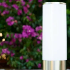 Caserta Lampadaire, Eclairage de chemin Acier inoxydable, Blanc, 1 lumière