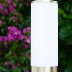 Caserta Lampadaire, Eclairage de chemin Acier inoxydable, Blanc, 1 lumière