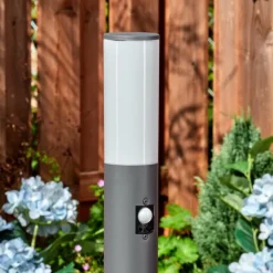 Caserta Lampe à prise électrique, Eclairage de chemin Anthracite, 1 lumière, Détecteur de mouvement