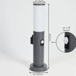 Caserta Prises électriques d'extérieur, Borne lumineuse, Eclairage de chemin Anthracite, 1 lumière, Détecteur de mouvement