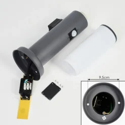 Caserta Prises électriques d'extérieur, Borne lumineuse, Eclairage de chemin Anthracite, 1 lumière, Détecteur de mouvement