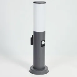 Caserta Prises électriques d'extérieur, Borne lumineuse, Eclairage de chemin Anthracite, 1 lumière, Détecteur de mouvement