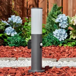 Caserta Prises électriques d'extérieur, Borne lumineuse, Eclairage de chemin Anthracite, 1 lumière, Détecteur de mouvement