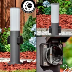 Caserta Prises électriques d'extérieur, Borne lumineuse, Eclairage de chemin Anthracite, 1 lumière