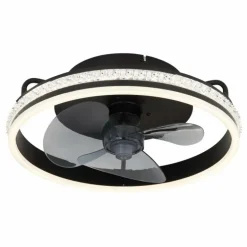 Cataleya Ventilateur de plafond lumineux Luminaires Globo Lighting LED Noir, 1 lumière, Télécommandes