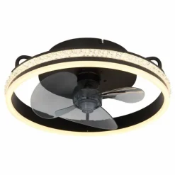 Cataleya Ventilateur de plafond lumineux Luminaires Globo Lighting LED Noir, 1 lumière, Télécommandes