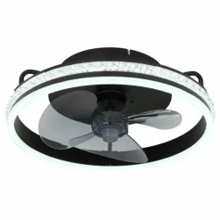 Cataleya Ventilateur de plafond lumineux Luminaires Globo Lighting LED Noir, 1 lumière, Télécommandes
