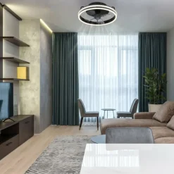 Cataleya Ventilateur de plafond lumineux Luminaires Globo Lighting LED Noir, 1 lumière, Télécommandes