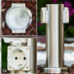 Catania Prises électriques d'extérieur Acier inoxydable