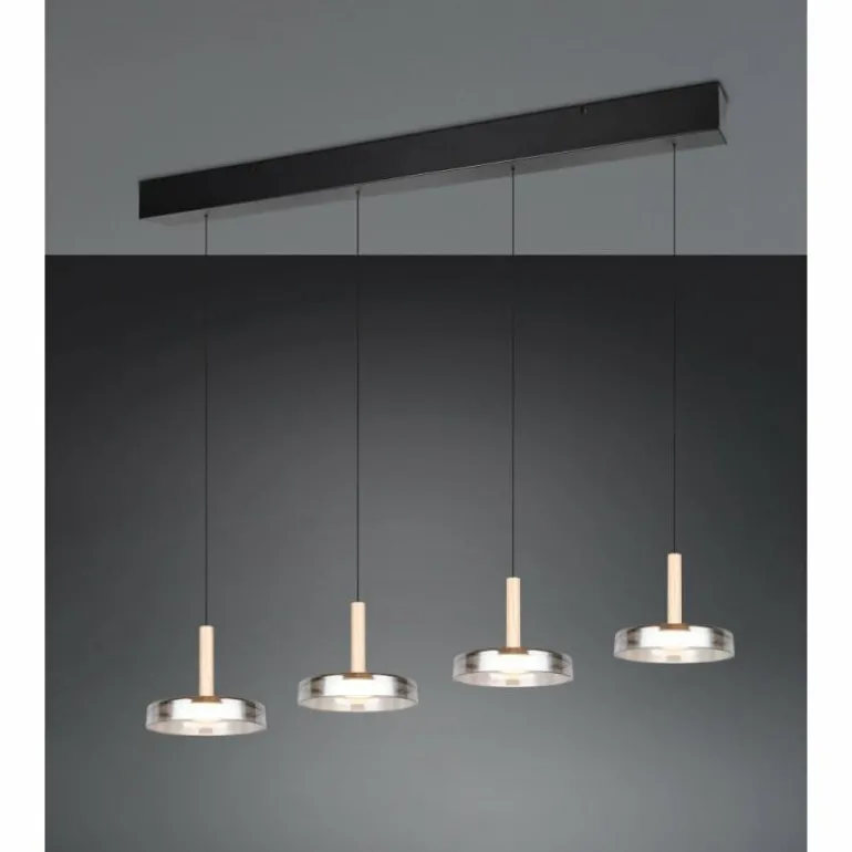 Celeste Suspension Luminaires Trio LED Noir, 1 lumière