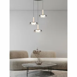 Celeste Suspension Luminaires Trio LED Noir, 1 lumière