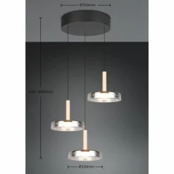 Celeste Suspension Luminaires Trio LED Noir, 1 lumière