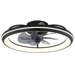 Celeste Ventilateur de plafond lumineux Luminaires Globo Lighting LED Noir, 1 lumière, Télécommandes