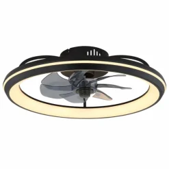 Celeste Ventilateur de plafond lumineux Luminaires Globo Lighting LED Noir, 1 lumière, Télécommandes