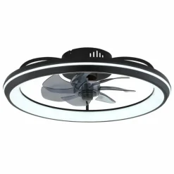 Celeste Ventilateur de plafond lumineux Luminaires Globo Lighting LED Noir, 1 lumière, Télécommandes