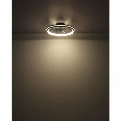 Celeste Ventilateur de plafond lumineux Luminaires Globo Lighting LED Noir, 1 lumière, Télécommandes