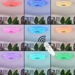 Cham Plafonnier LED Blanc, 1 lumière, Télécommandes, Changeur de couleurs