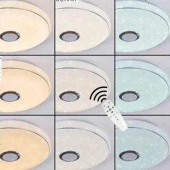 Cham Plafonnier LED Blanc, 1 lumière, Télécommandes, Changeur de couleurs