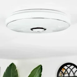 Cham Plafonnier LED Blanc, 1 lumière, Télécommandes, Changeur de couleurs