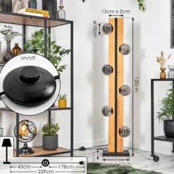 Chehalis Boule lumineuse, Lampadaire Écru, Noir, 6 lumières