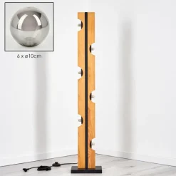 Chehalis Boule lumineuse, Lampadaire Écru, Noir, 6 lumières