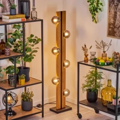 Chehalis Boule lumineuse, Lampadaire Écru, Noir, 6 lumières