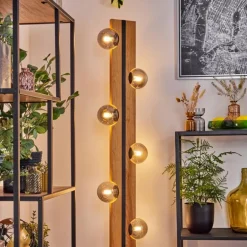 Chehalis Boule lumineuse, Lampadaire Écru, Noir, 6 lumières