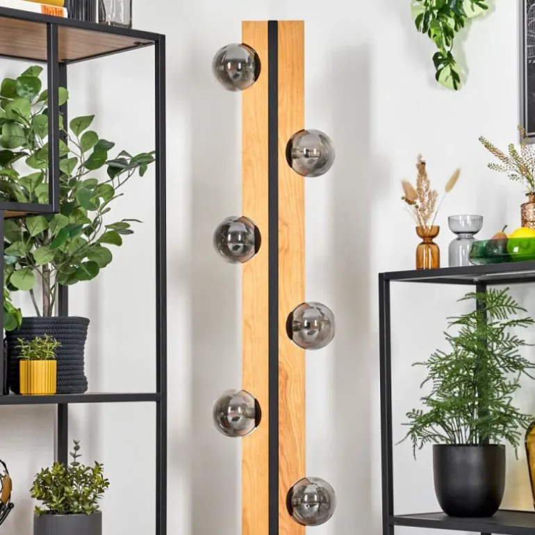 Chehalis Boule lumineuse, Lampadaire Écru, Noir, 6 lumières