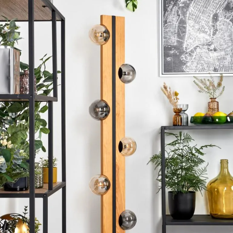 Chehalis Boule lumineuse, Lampadaire Écru, Noir, 6 lumières