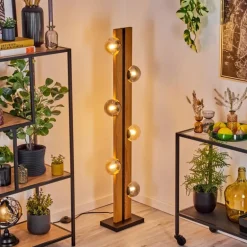 Chehalis Boule lumineuse, Lampadaire Écru, Noir, 6 lumières