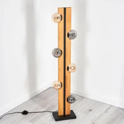 Chehalis Boule lumineuse, Lampadaire Écru, Noir, 6 lumières