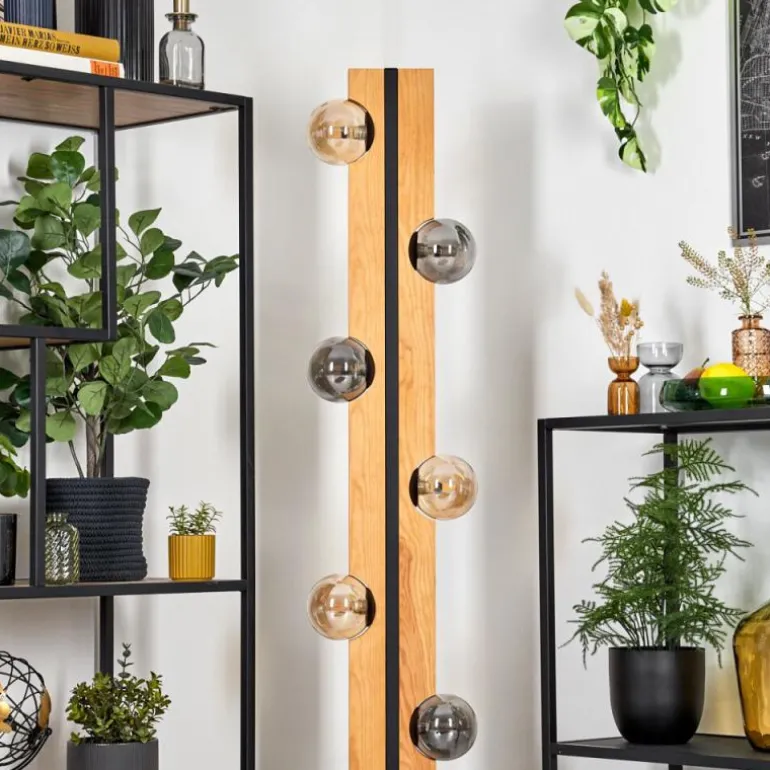 Chehalis Boule lumineuse, Lampadaire Écru, Noir, 6 lumières