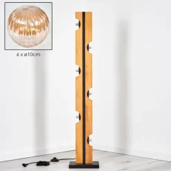 Chehalis Boule lumineuse, Lampadaire Écru, Noir, 6 lumières